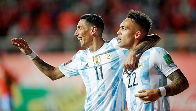 Di Maria (số 11) và Lautaro Martinez có thể tỏa sáng để đem về chiến thắng cho Argentina trước UAE